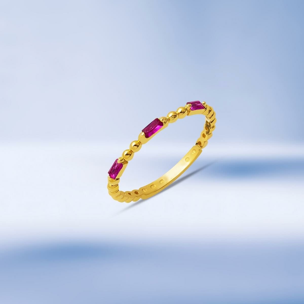 14K Yellow Gold Minimalist Baguette Cubic Zirconia Ring (1.23 g)