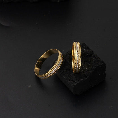 14K Yellow Gold Minimalist Design Thin Men's Wedding Band Ring