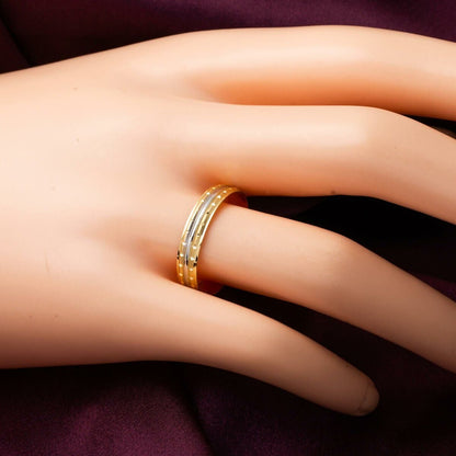 14K Yellow Gold Minimalist Design Thin Men's Wedding Band Ring