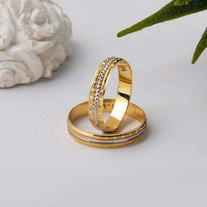 14K Yellow Gold Minimalist Design Thin Men's Wedding Band Ring
