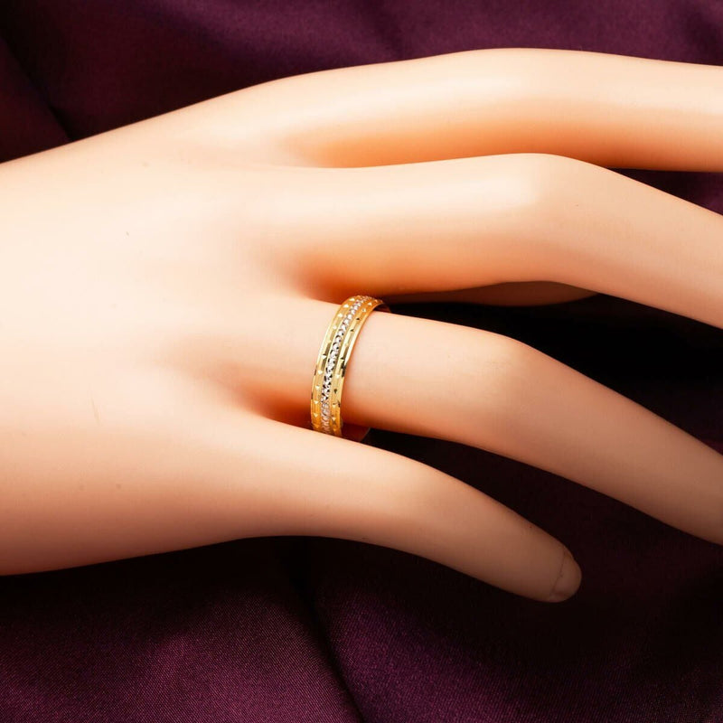 14K Yellow Gold Minimalist Design Thin Women's Wedding Band Ring