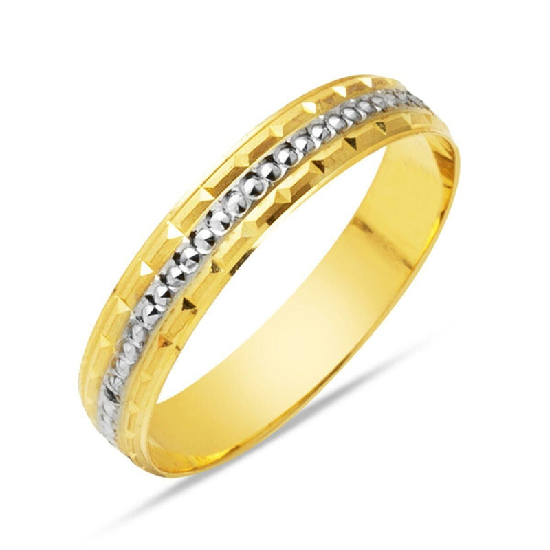 14K Yellow Gold Minimalist Design Thin Women's Wedding Band Ring