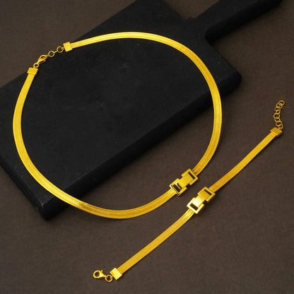 22K Yellow Gold Minimalist Trabzon Mesh Jewelry Set