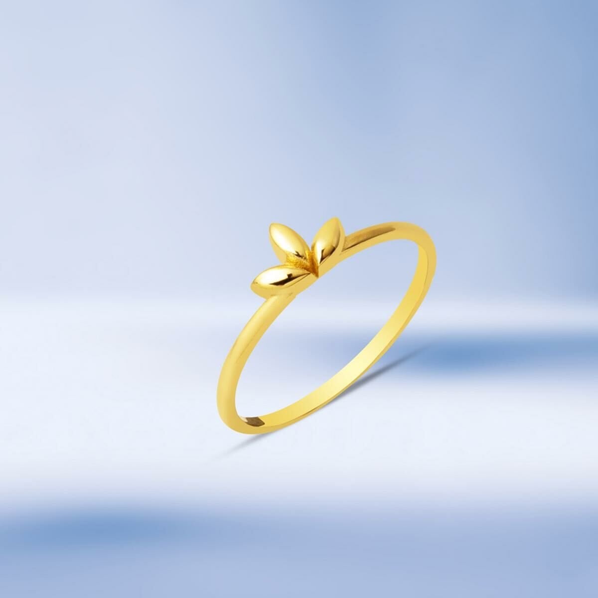 14K Yellow Gold Minimalist Trendy Design Ring