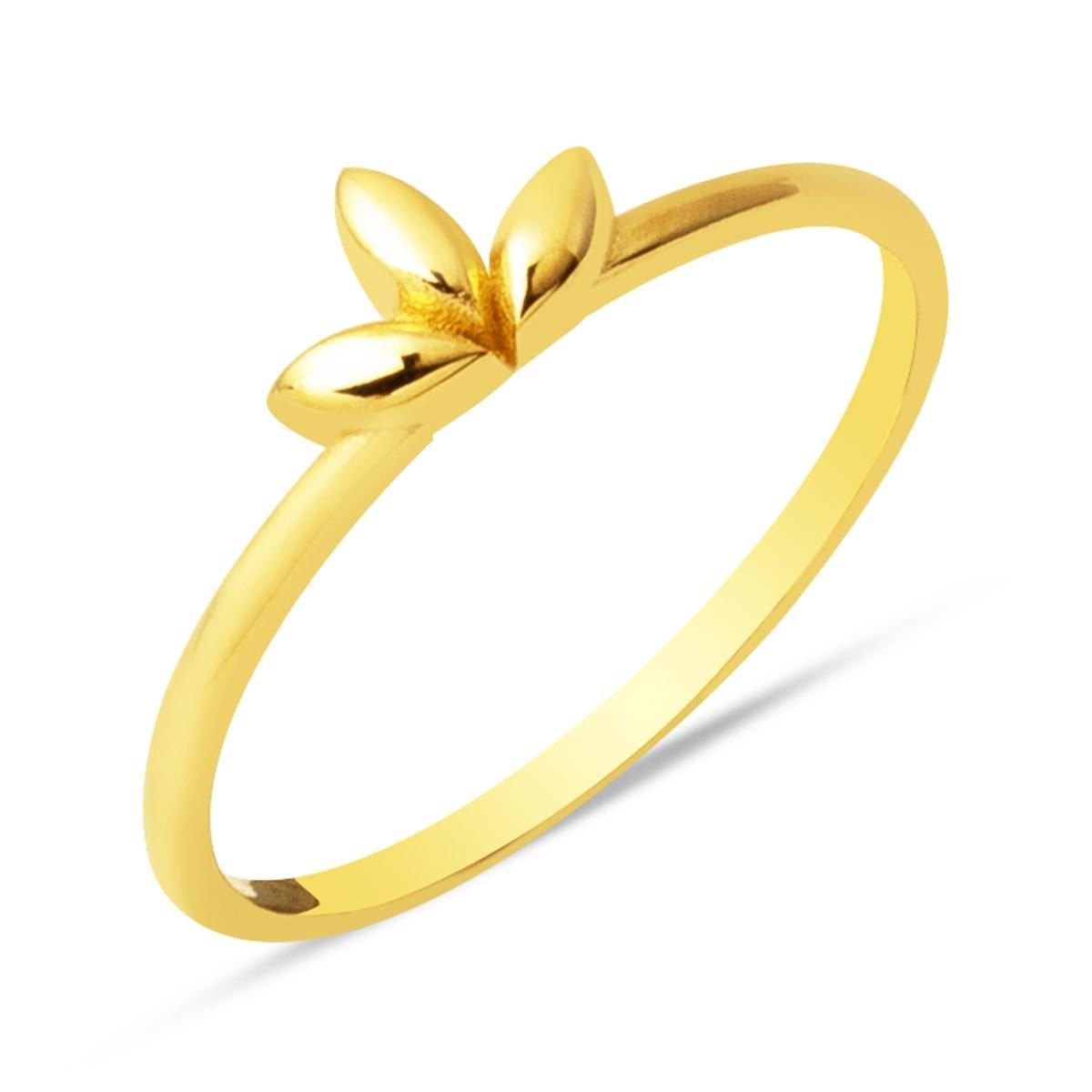 14K Yellow Gold Minimalist Trendy Design Ring