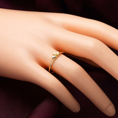 14K Yellow Gold Minimalist Trendy Design Ring