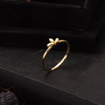 14K Yellow Gold Minimalist Trendy Design Ring