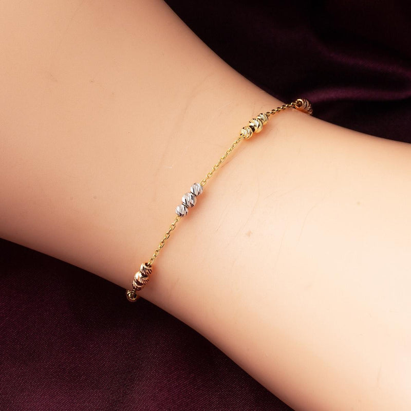 14K Gold Fashion Ball Chain Bracelet