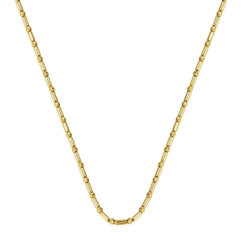 14K Gold Modern Gold Bead Chain Necklace