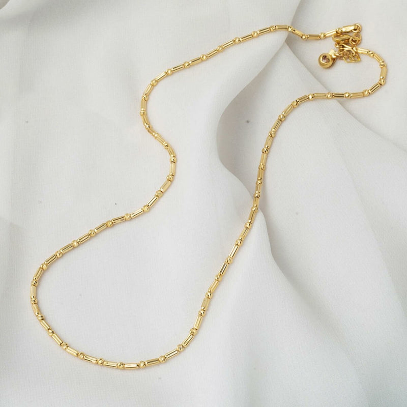 14K Gold Modern Gold Bead Chain Necklace