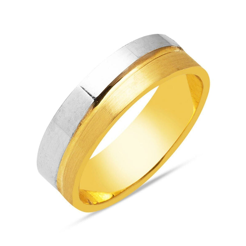 14K Yellow Gold Modern Design Men's Wedding Band Ring