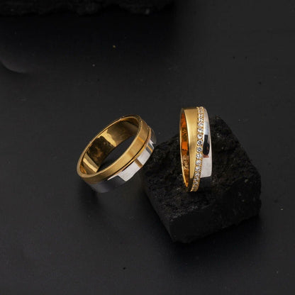 14K Yellow Gold Modern Design Men's Wedding Band Ring