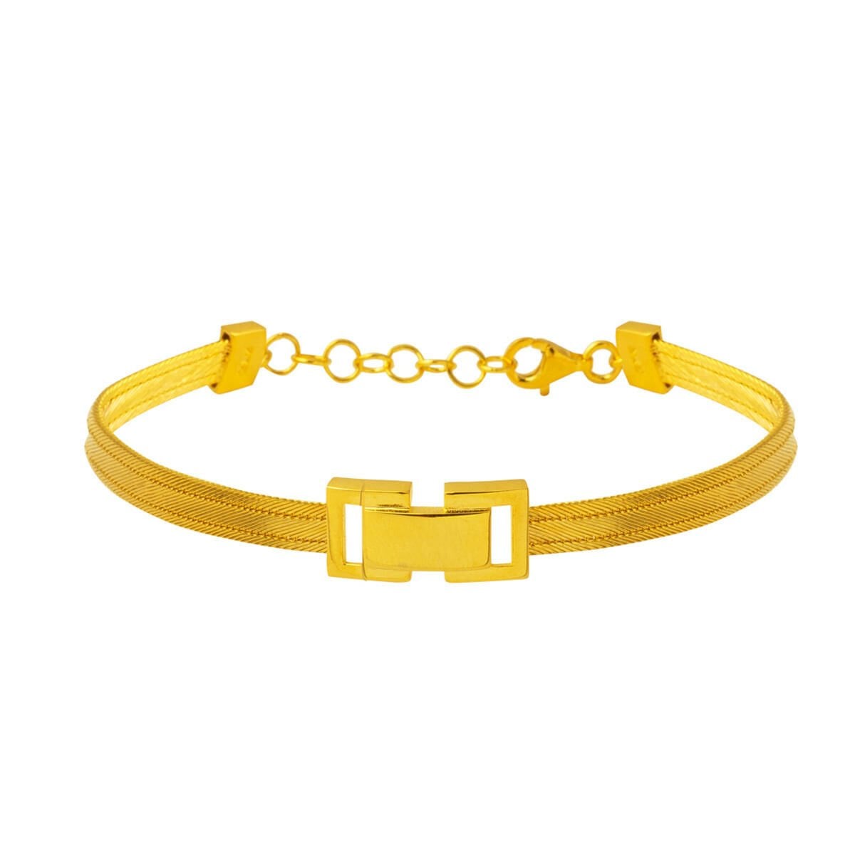 14K Yellow Gold Modern Buckle Trabzon Mesh Bracelet