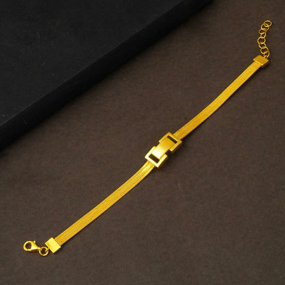 14K Yellow Gold Modern Buckle Trabzon Mesh Bracelet