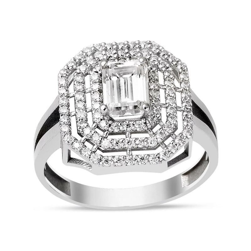 14K White Gold 1.50 Ct Baguette Moissanite Ring