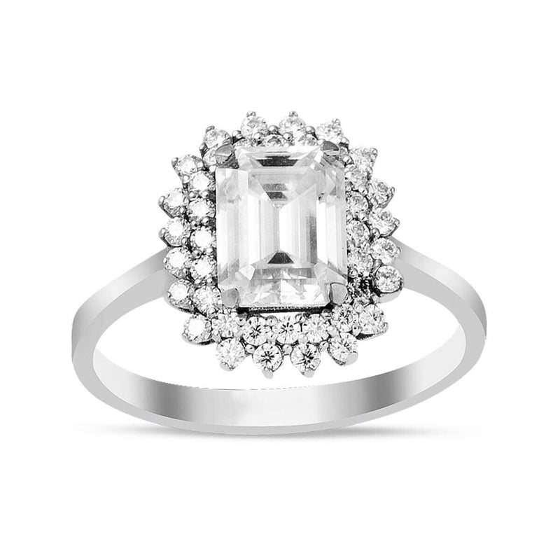 14K White Gold 2.00 Ct Baguette Moissanite Ring