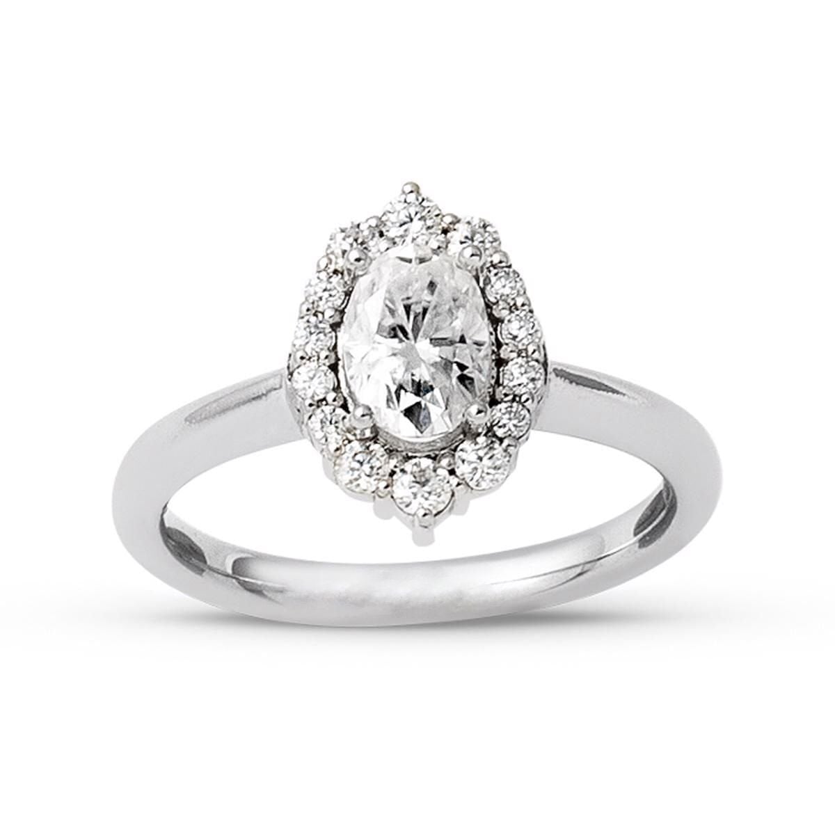14K White Gold 1.00 Ct Moissanite Ring