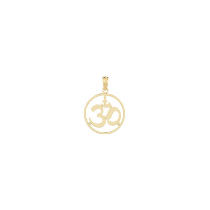 10K Yellow Gold 10K Cut-Out Round Frame Yoga Om Symbol Pendant