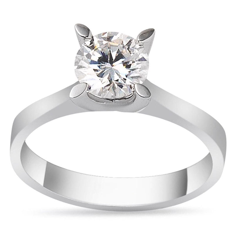 14K White Gold 0.95 Ct Solitaire Moissanite Ring