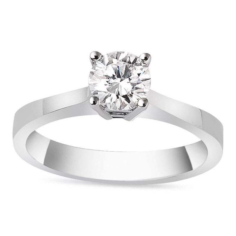 14K White Gold 0.70 Ct Moissanite Solitaire Ring