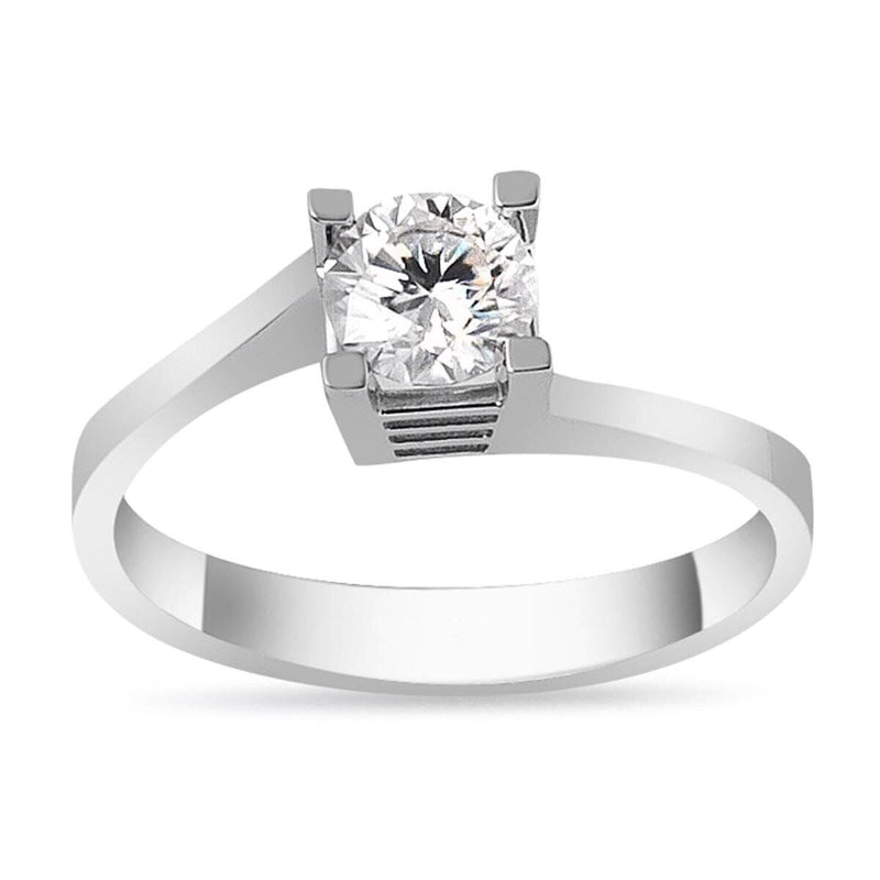 14K White Gold 0.60 Ct Moissanite Solitaire Ring (2.7 g)