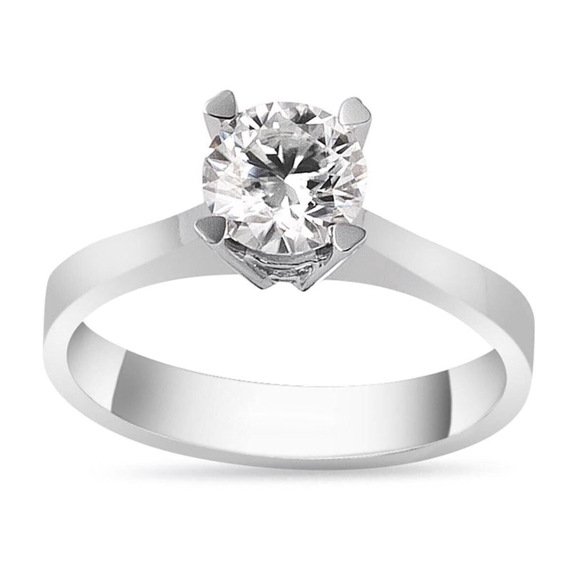 14K White Gold 1.00 Ct Solitaire Moissanite Ring (3.64 g)