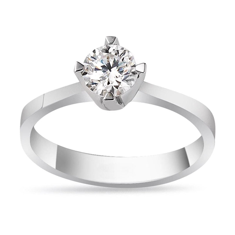 14K White Gold 0.60 Ct Solitaire Moissanite Ring