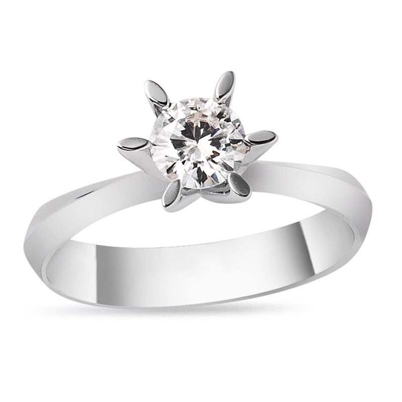 14K White Gold 0.60 Ct Solitaire Moissanite Ring (3 g)