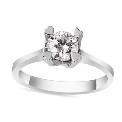14K White Gold 0.70 Ct Solitaire Moissanite Ring