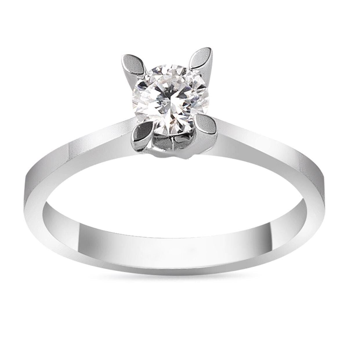 14K White Gold Moissanite Solitaire Ring (2.1 g)