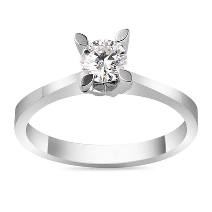 14K White Gold Moissanite Solitaire Ring (2.1 g)