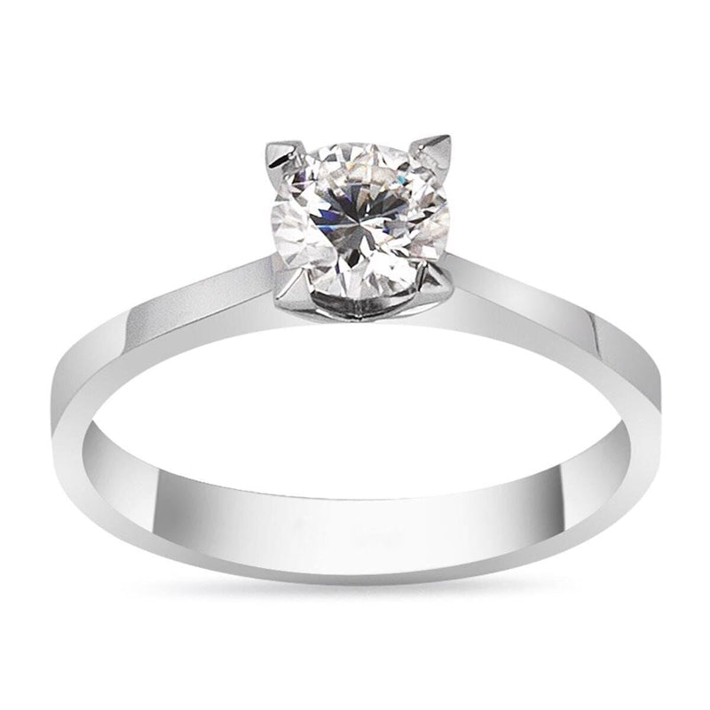 14K White Gold 0.60 Ct Moissanite Solitaire Ring (2.65 g)