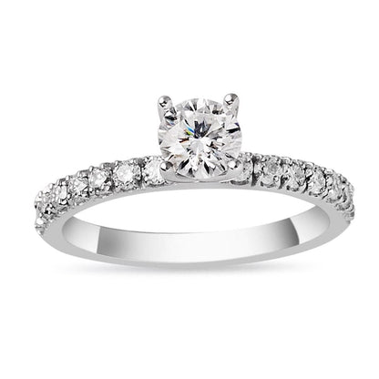 14K White Gold 0.75 Ct Moissanite Solitaire Ring