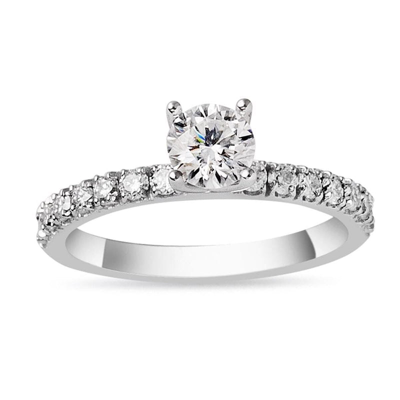 14K White Gold 0.75 Ct Moissanite Solitaire Ring