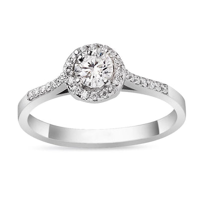 14K White Gold Moissanite Solitaire Ring