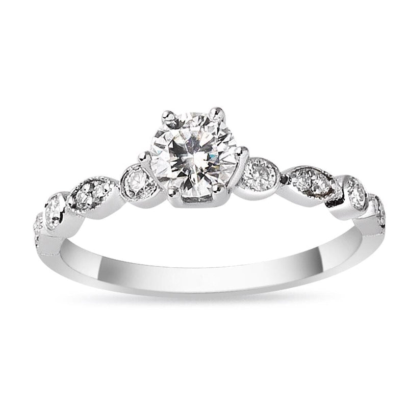 14K White Gold 0.60 Ct Solitaire Moissanite Ring (1.81 g)