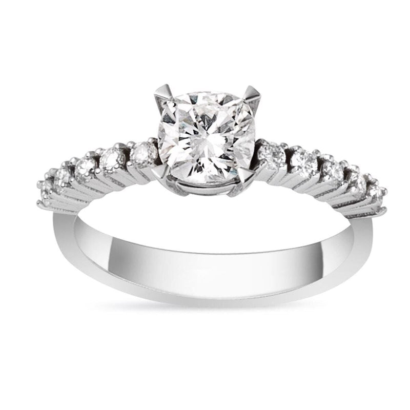 14K White Gold 1.30 Ct Solitaire Moissanite Ring