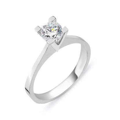 14K White Gold 0.60 Ct Moissanite Solitaire Ring (2.96 g)