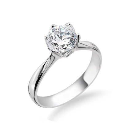 14K White Gold 1.00 Ct Solitaire Moissanite Ring (3.2 g)