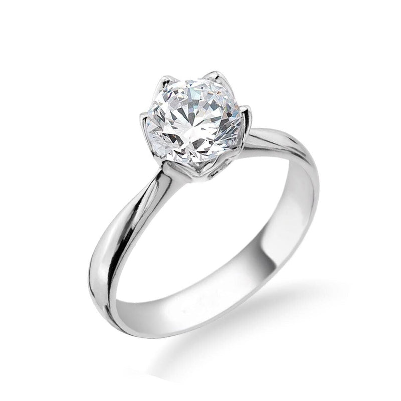 14K White Gold 1.00 Ct Solitaire Moissanite Ring (3.2 g)