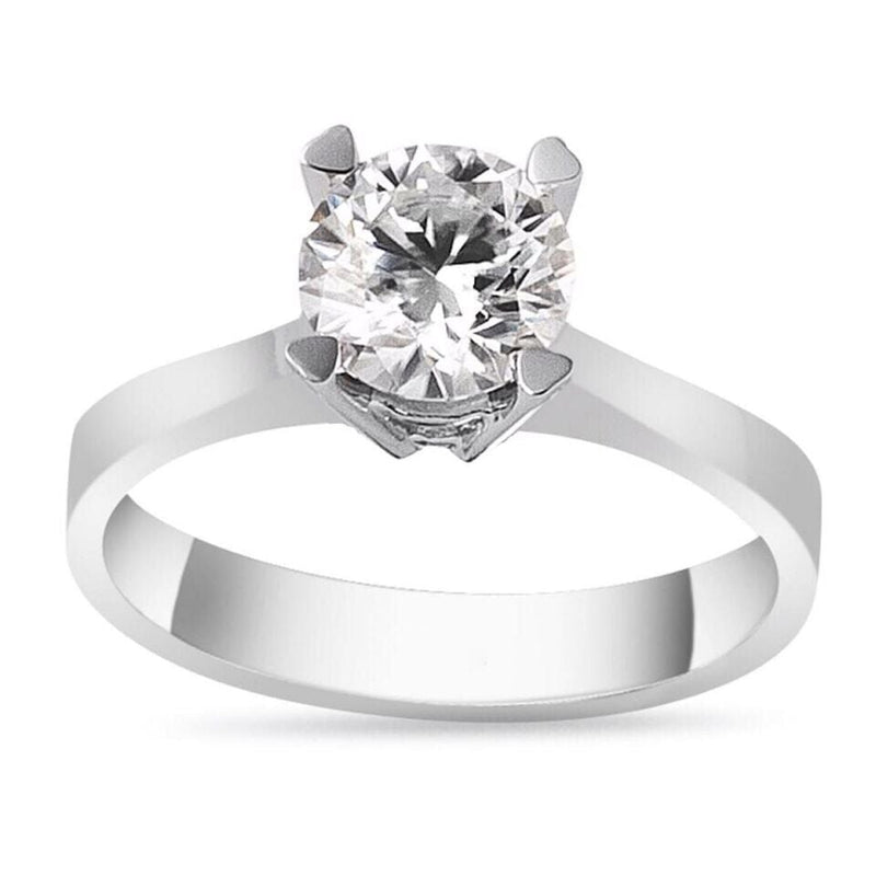 14K White Gold 1.20 Ct Moissanite Solitaire Ring (3.4 g)