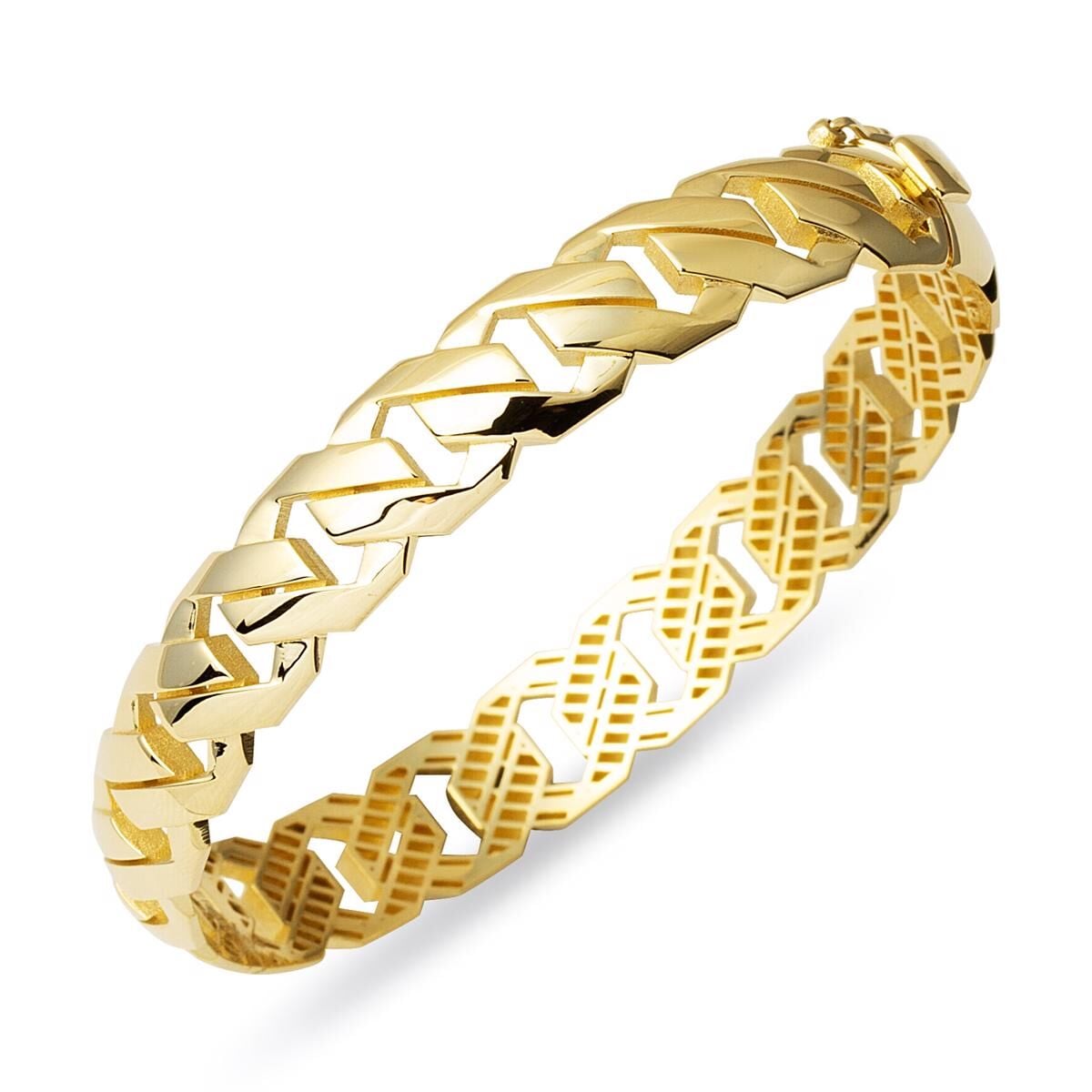 14K Yellow Gold My Favorite Hinged Cuff Bangle
