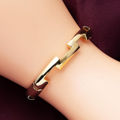 14K Yellow Gold My Trendy Hinged Cuff Bangle