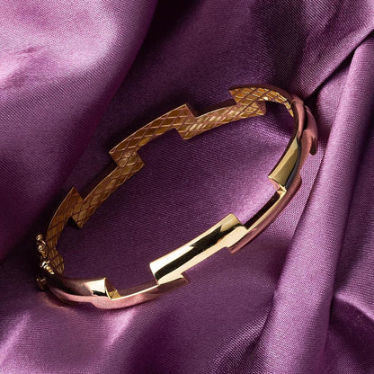 14K Yellow Gold My Trendy Hinged Cuff Bangle