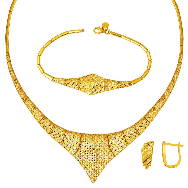 14K Yellow Gold Nefertari Sparkling Wedding Set