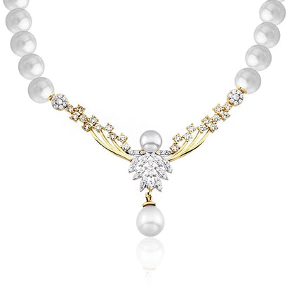 14K White Gold Neo Pearl Collar Necklace