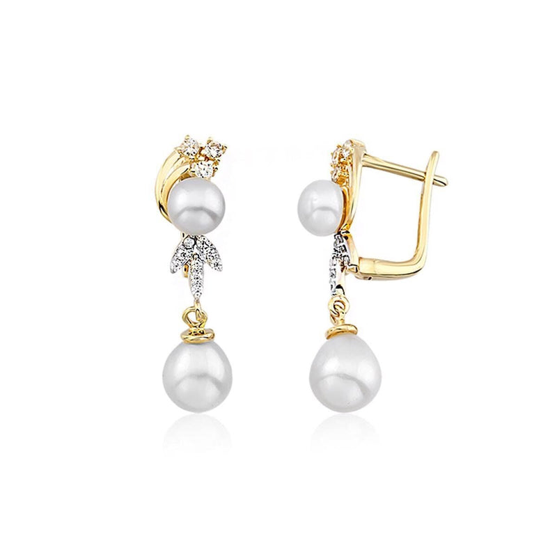 14K Yellow Gold Neo Pearl Earrings