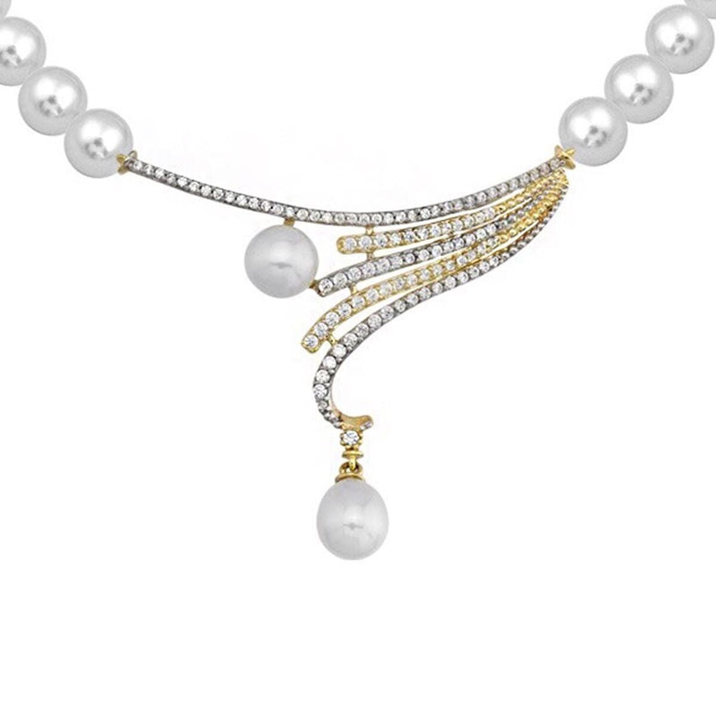 14K Yellow Gold Nera Bridal Pearl Jewelry Set