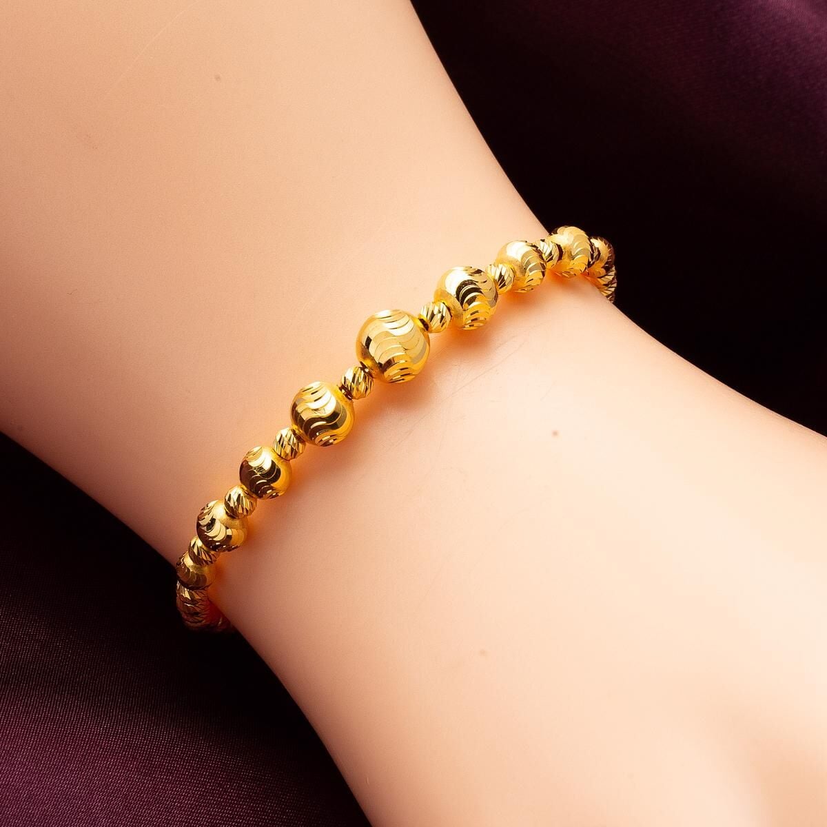 22K Yellow Gold Petite Bead Bracelet (8.63 g)