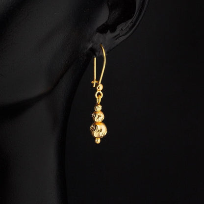 22K Yellow Gold Petite Bead Earrings